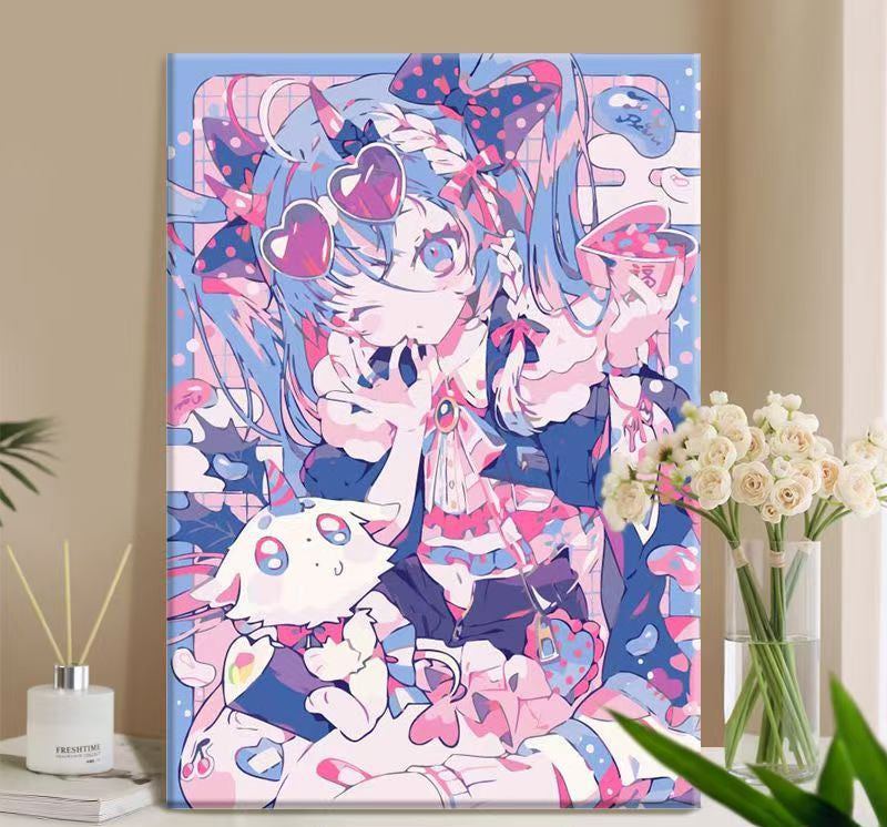 Whimsical Anime-Themed Canvas Art Print
