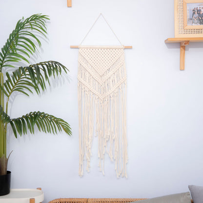 Macrame Wall Hanging with Elegant Fringe Look Acalora