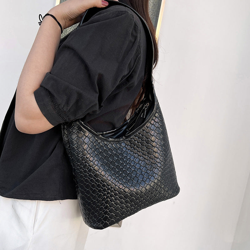 Textured Woven Hobo Bag Acalora
