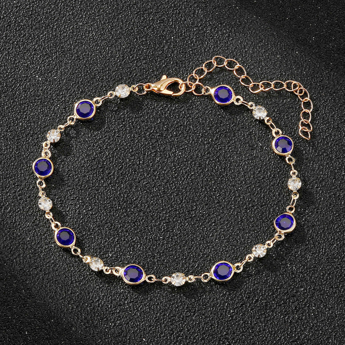 Elegant Rhinestone Chain Anklet Acalora