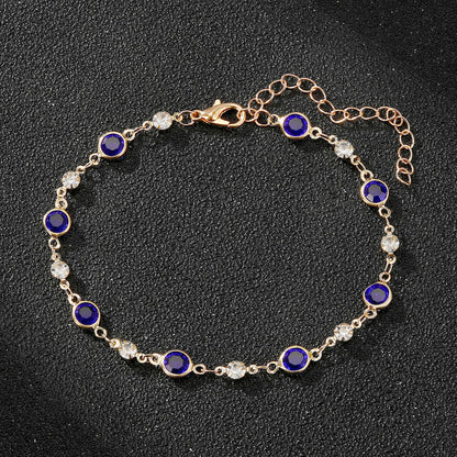 Elegant Rhinestone Chain Anklet Acalora