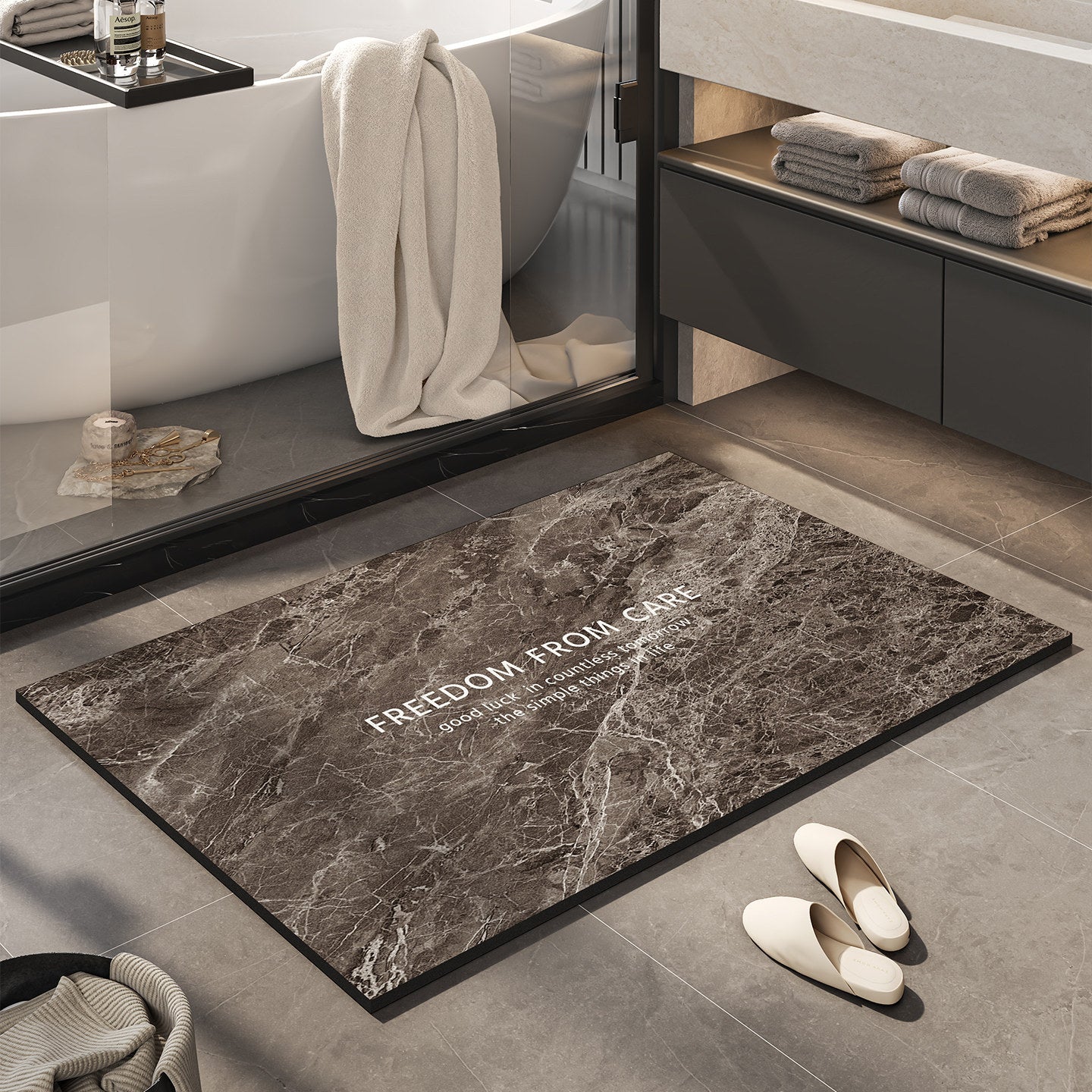 Inspirational Marble Bath Mat
