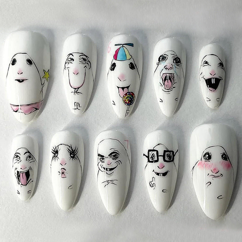 Creative Character-Themed Press-On Nail Art Set Acalora