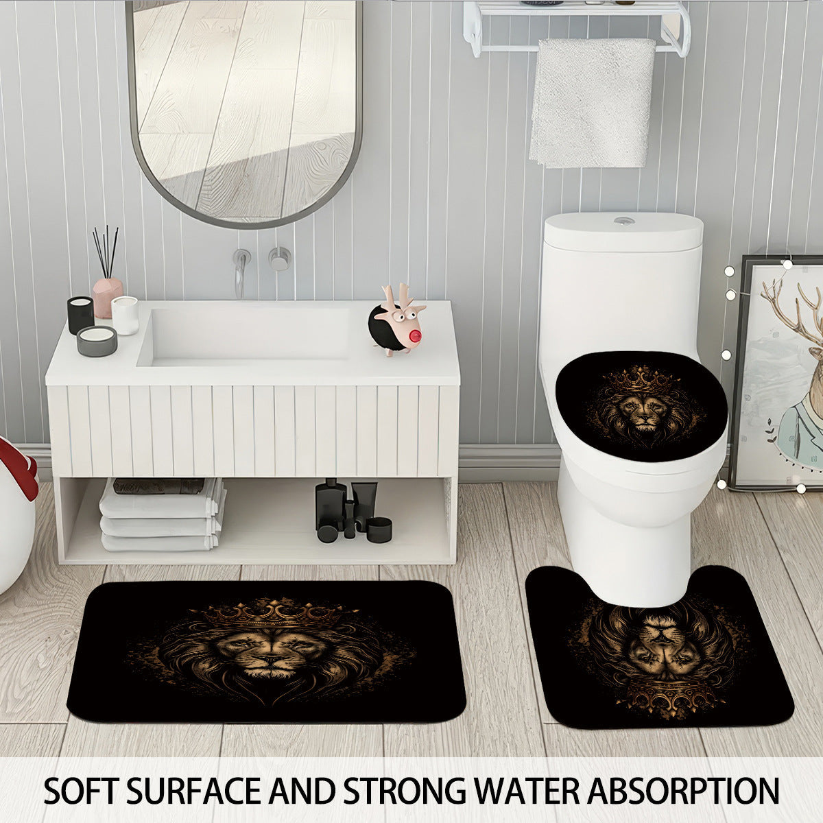 Digital Lion Themed Bathroom Set
