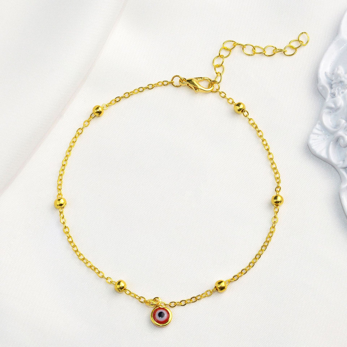 Delicate Evil Eye Anklet Acalora