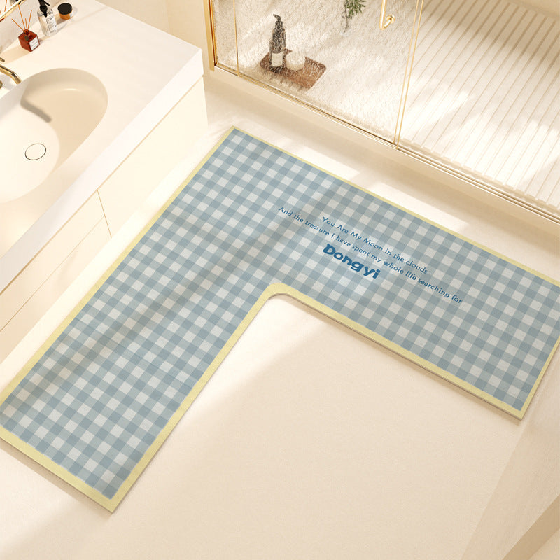 L-Shaped Soft Bath Mat