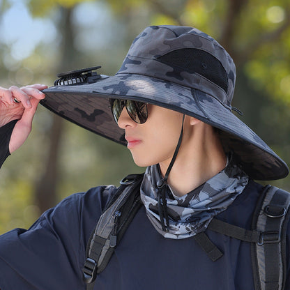 wide-brimmed outdoor sun hat with UV protection, breathable mesh, and adjustable chin strap Bowlift