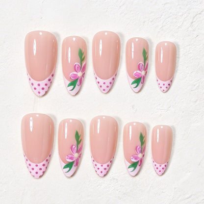 Artistic Floral Design Press-On Nails Acalora