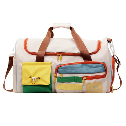 Colorful Multi-Pocket Travel Duffle Bag