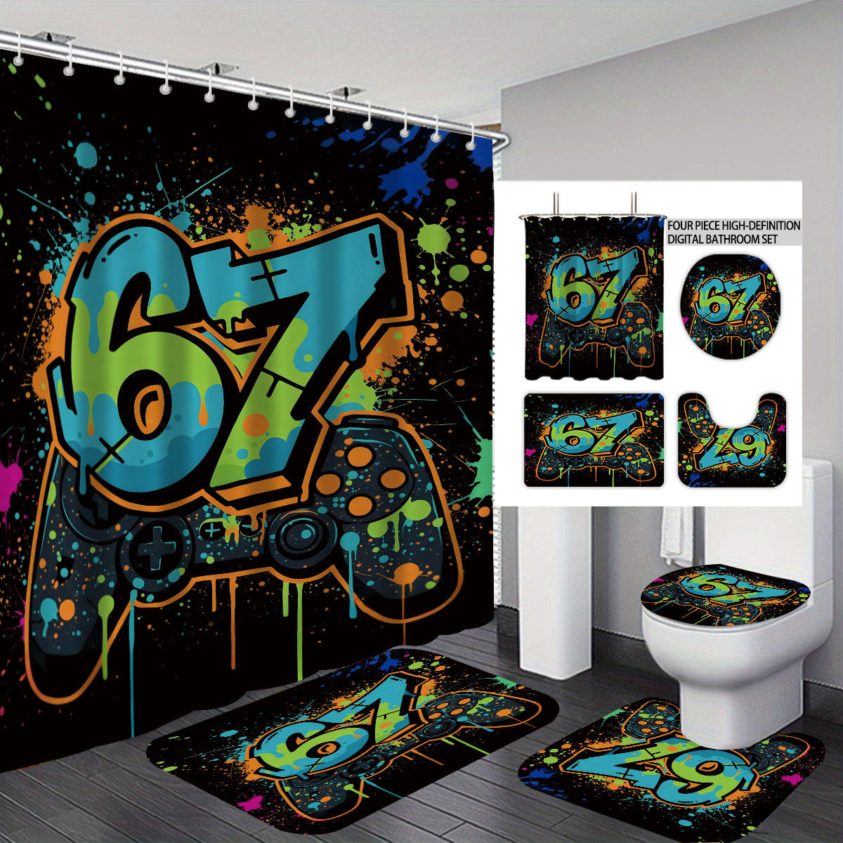 Colorful Dessert-Themed Bathroom Set