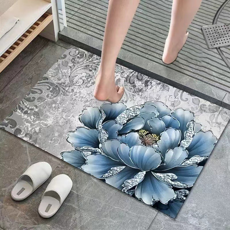 Floral Print Bath Mat