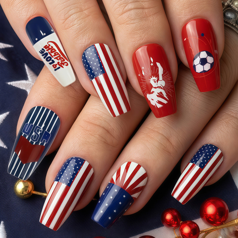Artificial nails with patriotic design Acalora