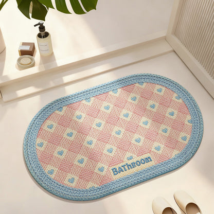 Heart-Patterned Bathroom Mat