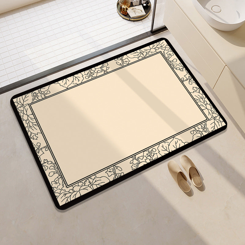 Floral Patterned Bathroom Mat Acalora