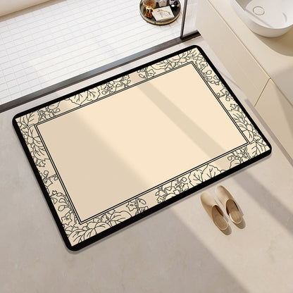 Floral Patterned Bathroom Mat Acalora
