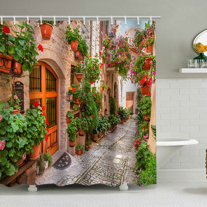 Floral Lane-Inspired Shower Curtain