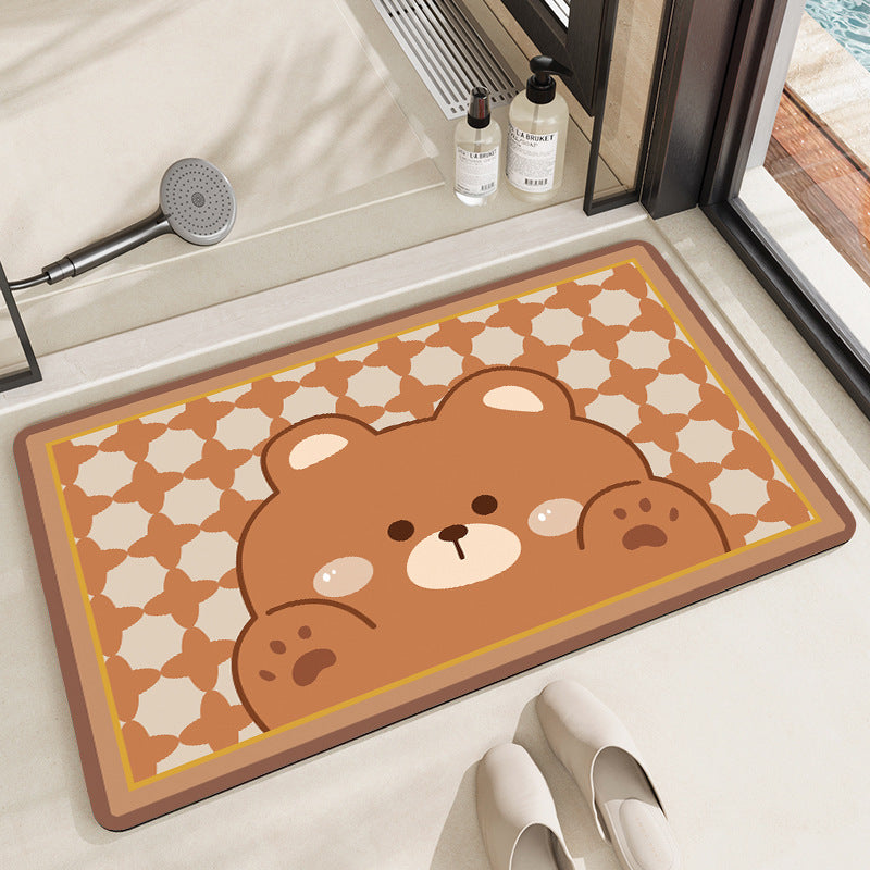 Cute Cartoon Pet-Themed Bath Mat Acalora