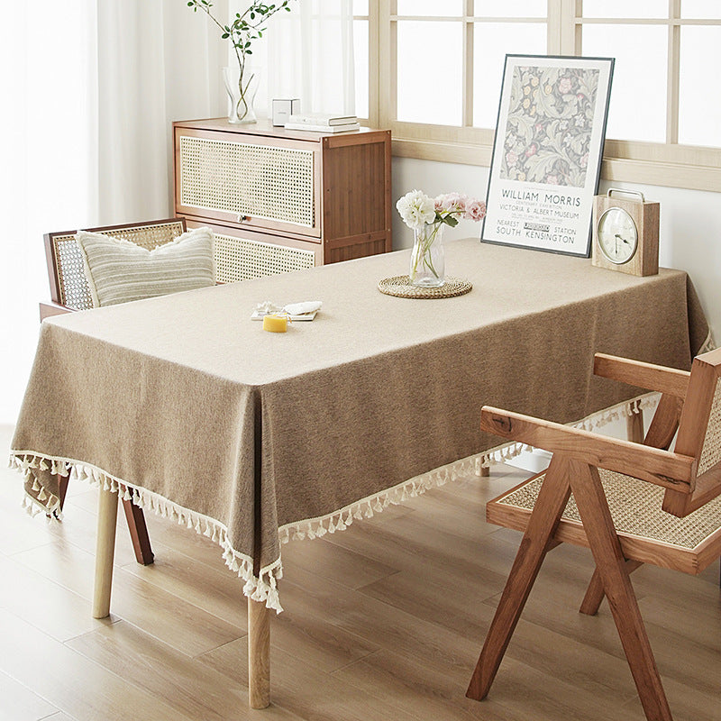 Elegant Fringed Tablecloth