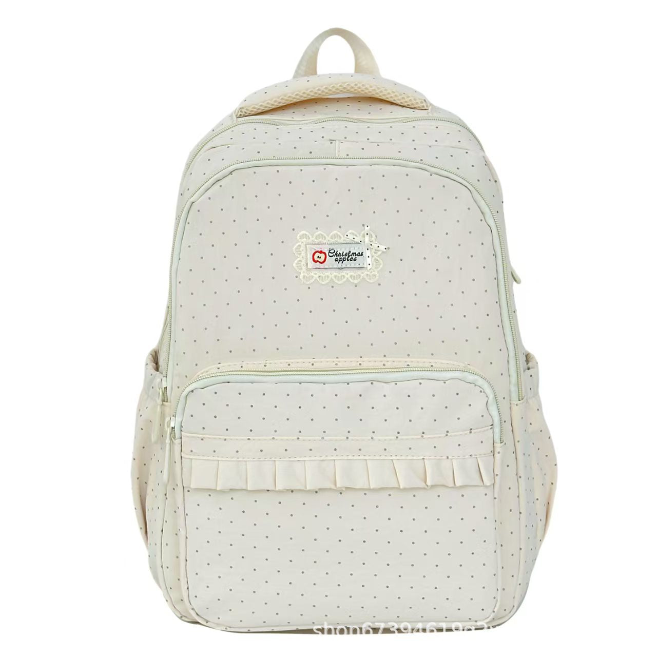 Stylish Polka Dot Ruffled Backpack Bowlift