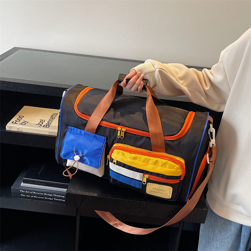 Colorful Multi-Pocket Travel Duffle Bag