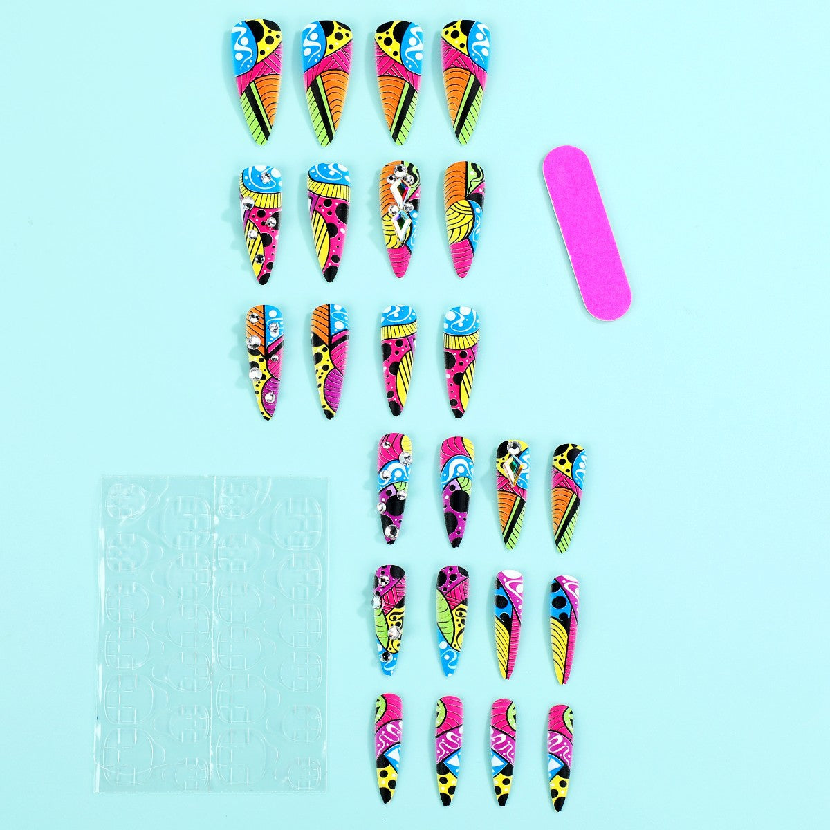 Creative Nail Art with Colorful Design Acalora