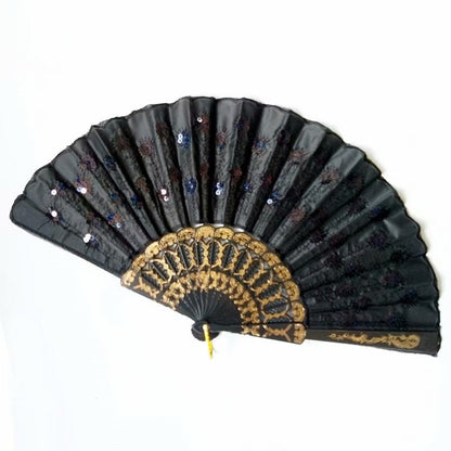 Ladies' handmade fan with fine embroideries Brehn