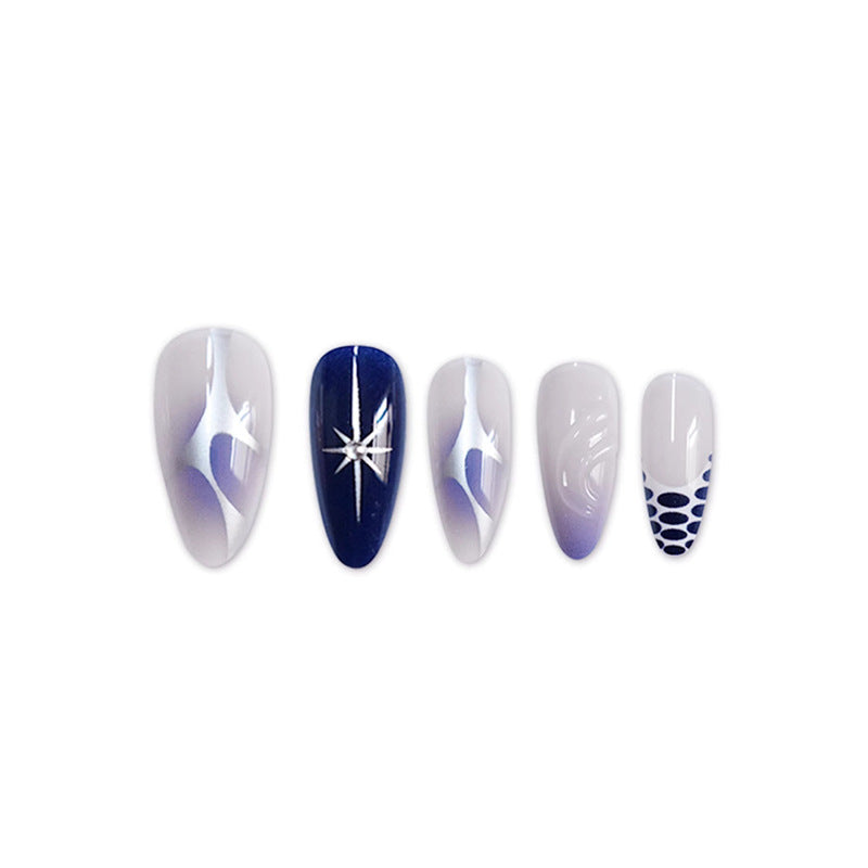 Artistic Stiletto Press-On Nail Art Set with Unique Design Acalora