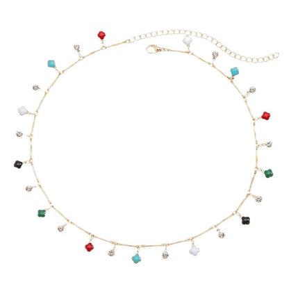 Floral Charm Silver Necklace Acalora