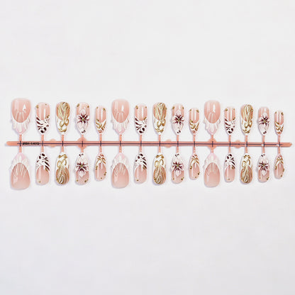 Elegant Floral Themed Press-On Nail Art Acalora
