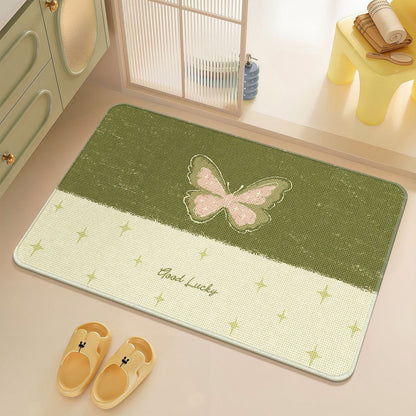 Floral Themed Bathroom Rug