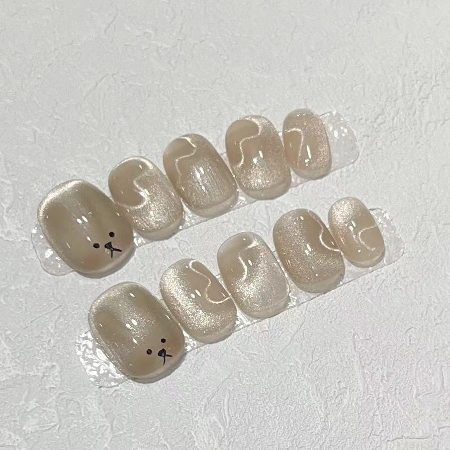 Playful Animal-Themed Press-On Nail Set Acalora