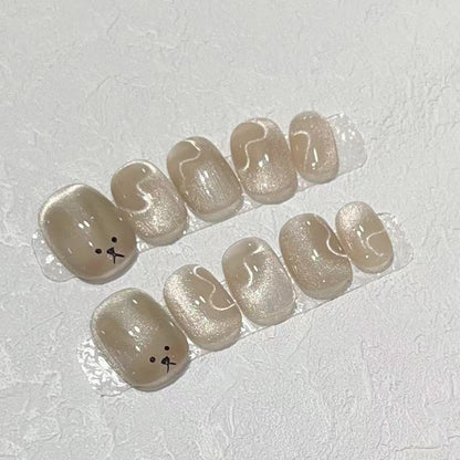 Playful Animal-Themed Press-On Nail Set Acalora