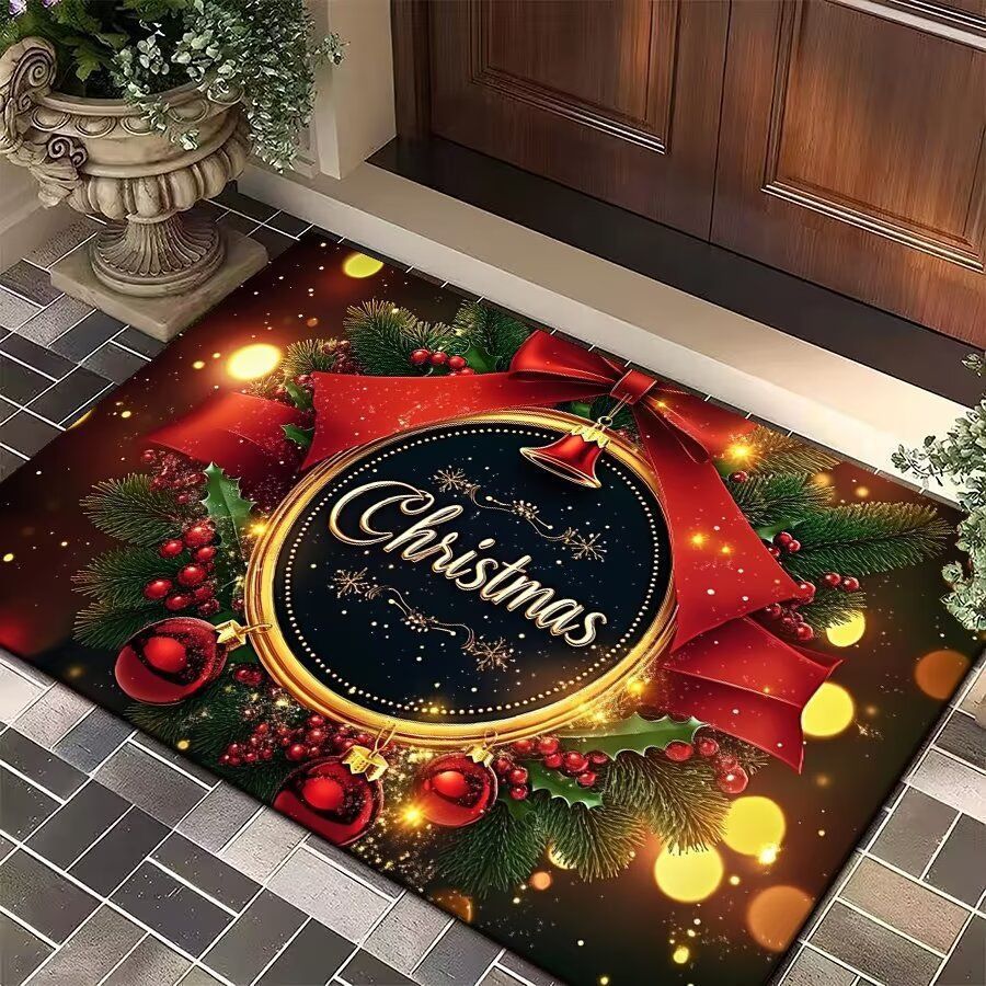 Festive Winter-Themed Entrance Mat