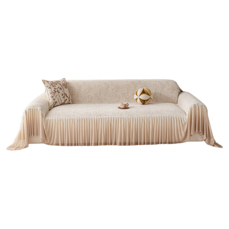 Elegant Sofa Cover with Ruffled Design