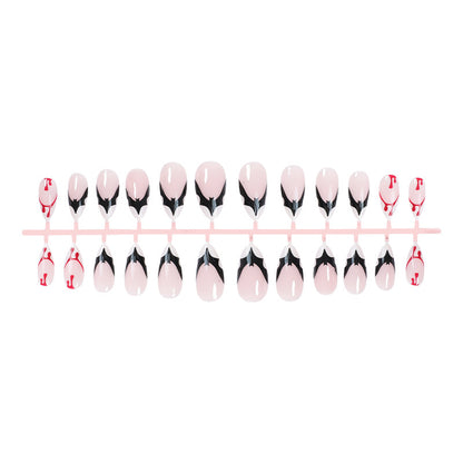 Artistic Press-On Nail Set with Unique Graphic Designs Acalora