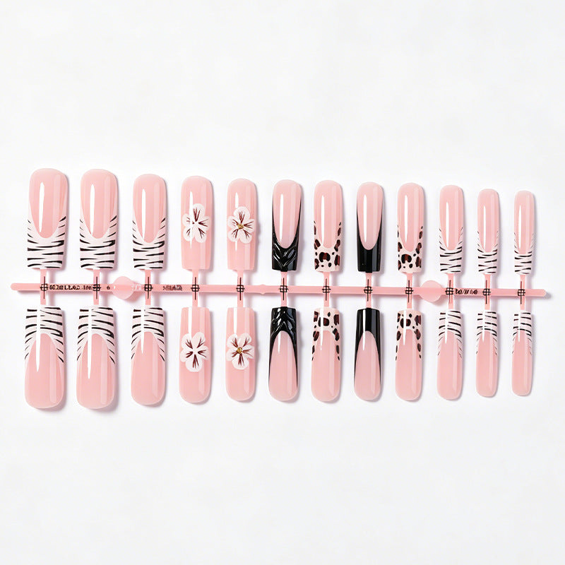 Artistic Nail Art Press-On Set with Floral and Animal Patterns Acalora