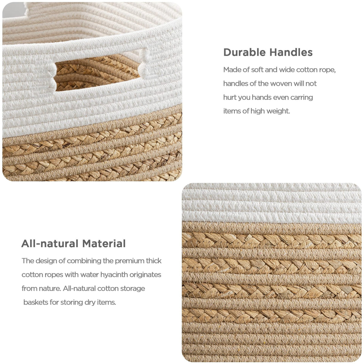 Functional storage basket with carrying handles Acalora