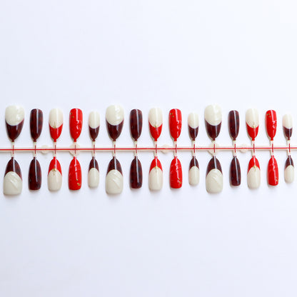 Decorative Press-On Nail Art Set with Unique Patterns Acalora
