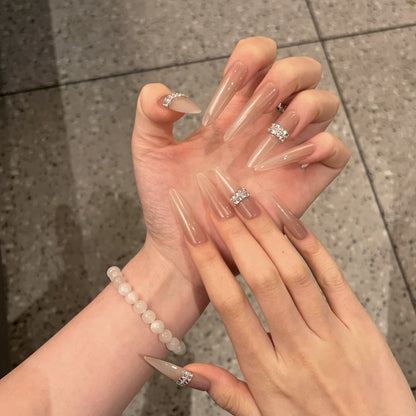 Stiletto Nail Art Tips with Rhinestone Accents Acalora