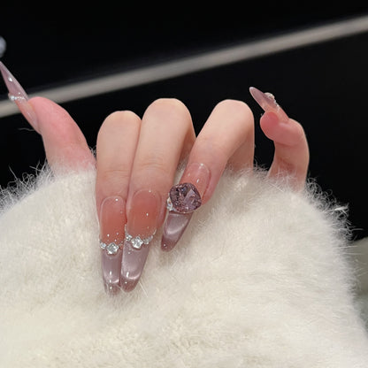 Decorative Crystal-Embellished Acrylic Nail Tips Acalora