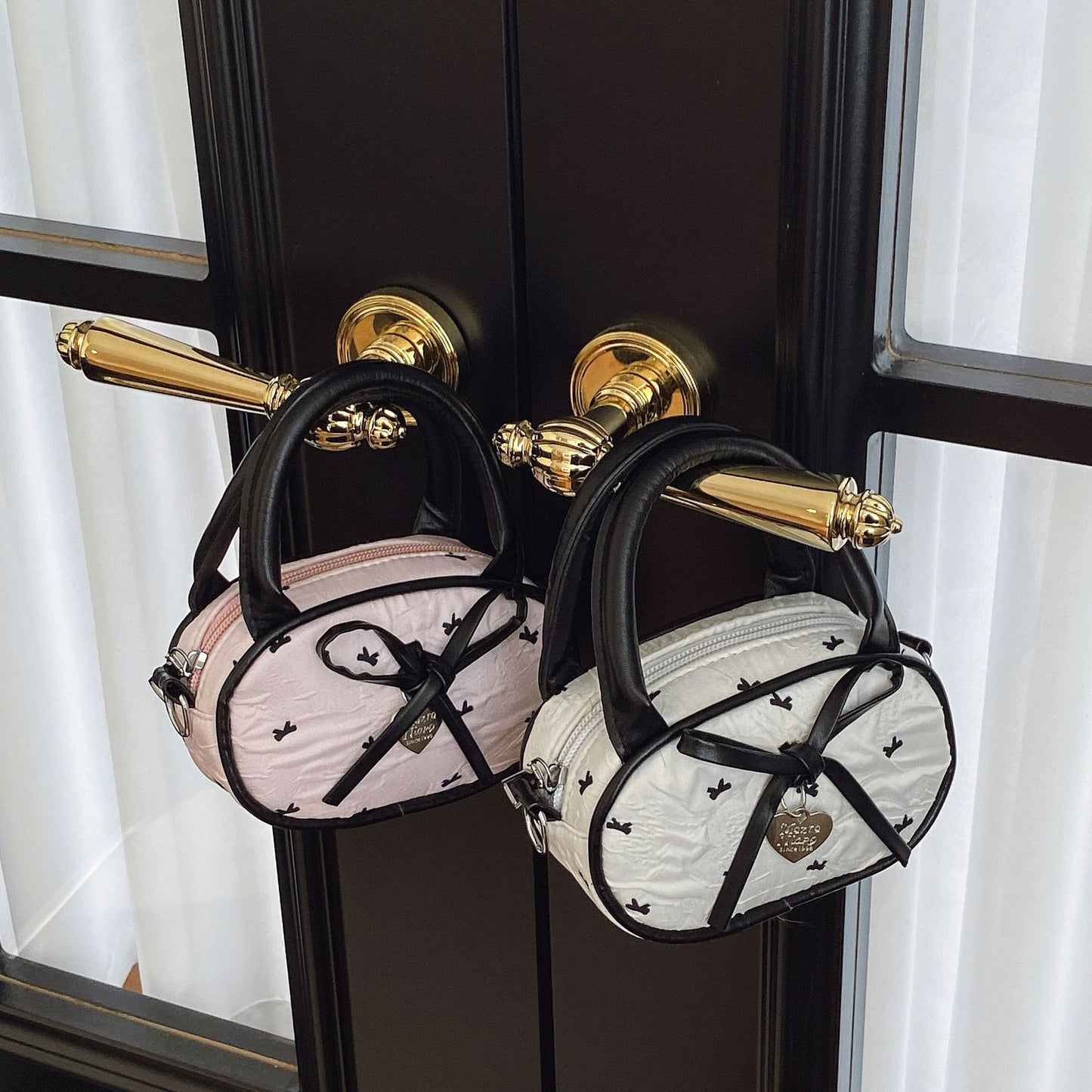 Quilted Mini Handbag with Heart Detail Acalora
