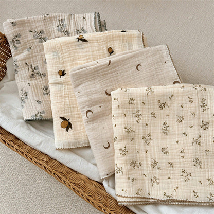 Women's Cozy Cotton Blanket with Floral Design Skanto
