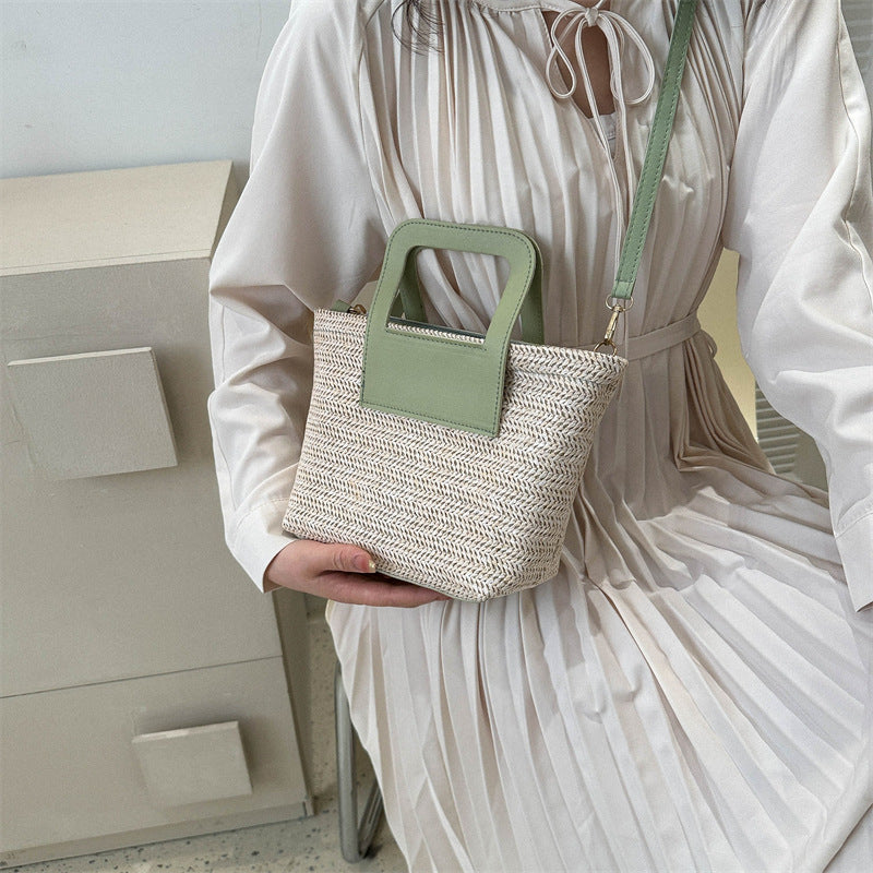 Modern Textured Woven Handheld Bag Acalora