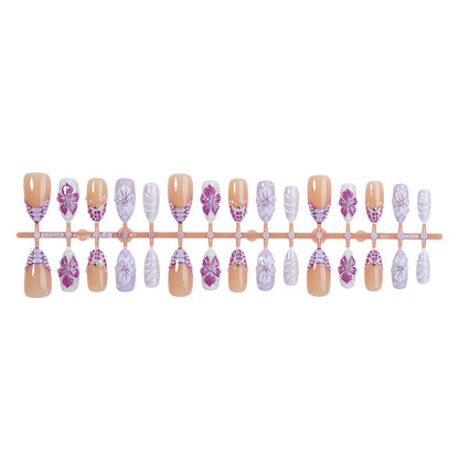 Elegant Floral Design Press-On Nails Set Acalora