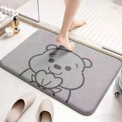 Absorbent Cartoon-Themed Bath Mat