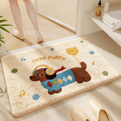 Cartoon Dog-themed Bath Rug