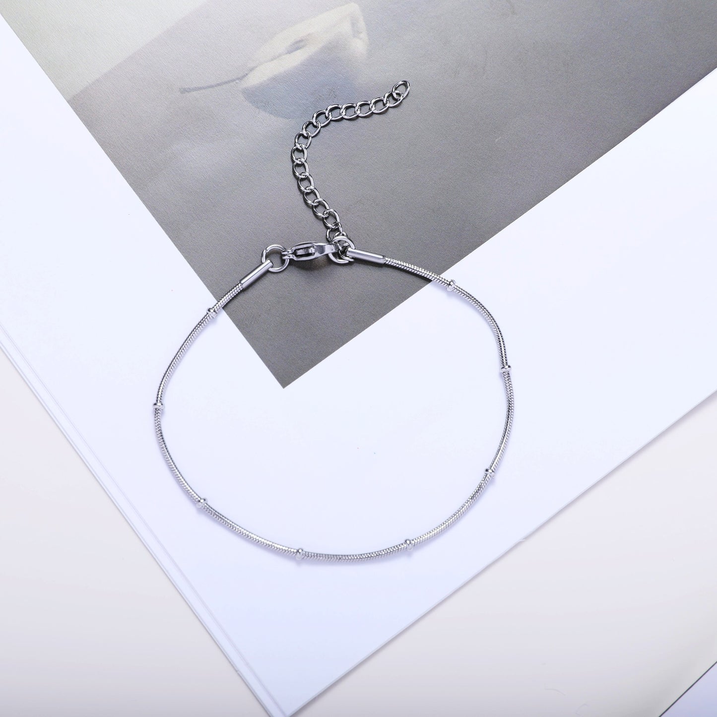 Adjustable Beaded Chain Bracelet Acalora