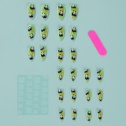 Nail art with cute panda design Acalora
