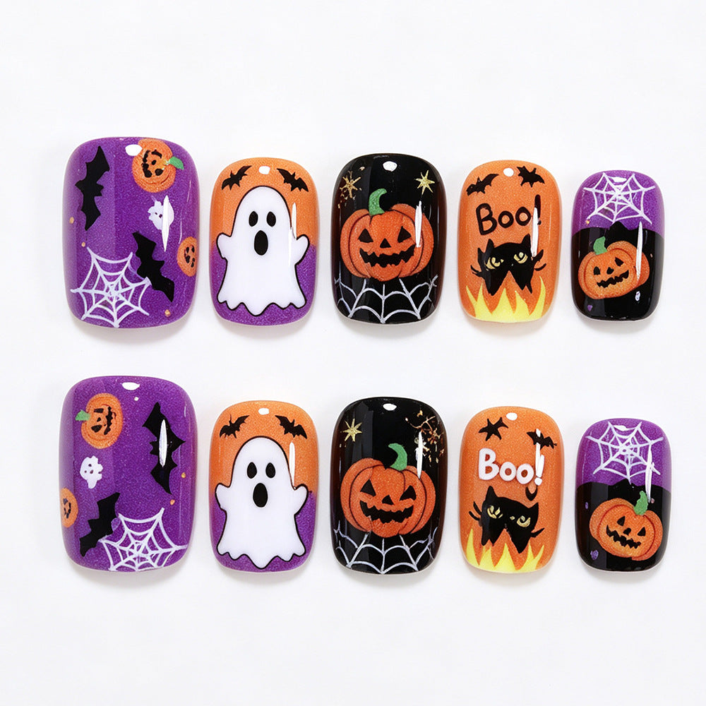 Halloween-Themed Decorative Press-On Nail Art Acalora