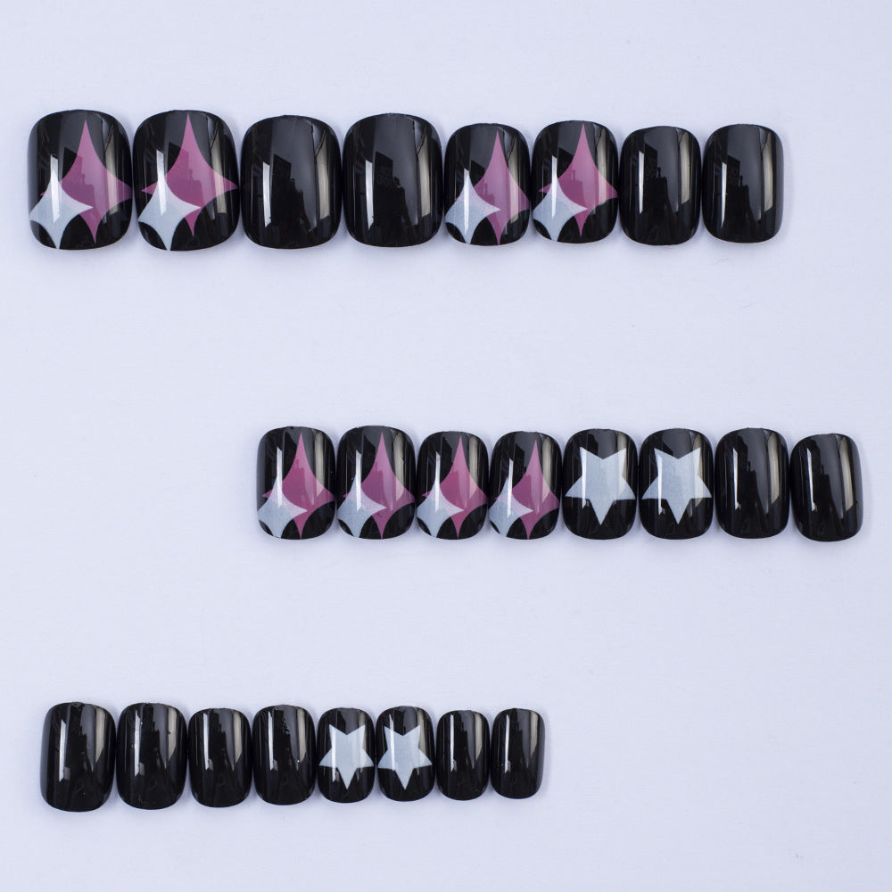 Artificial Nail Set with Modern Star Patterns Acalora